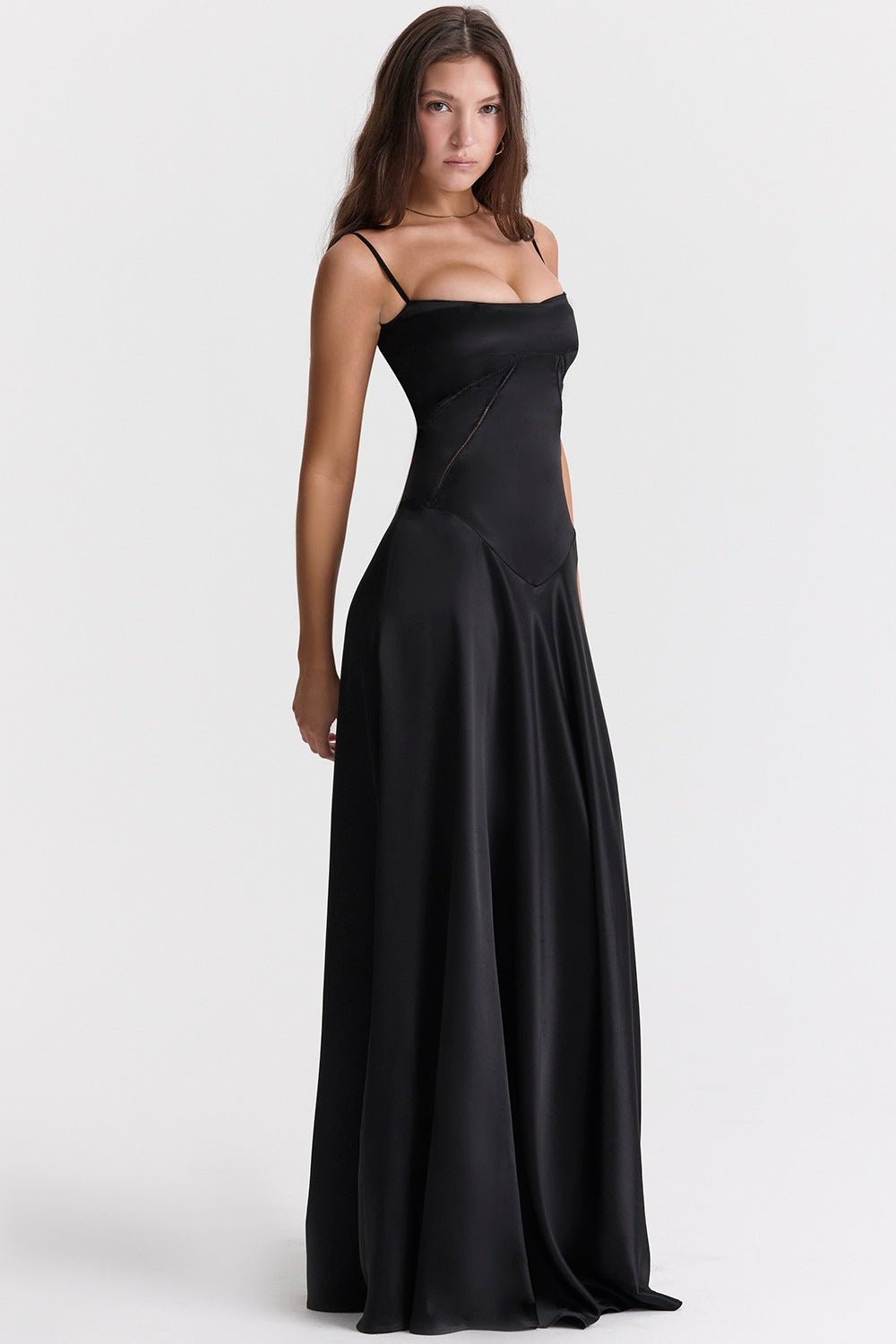 Sling Backless Black Maxi Dress