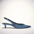 Denim Slingback Heels