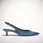 Denim Slingback Heels