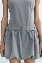 Wide Swing round Neck Sleeveless Short Puffy Dress