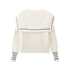 Sailor Collar Single-Breasted Slimming Knitted Cardigan