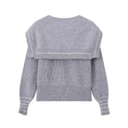 Sailor Collar Single-Breasted Slimming Knitted Cardigan