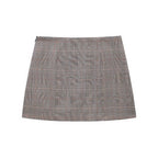 Collared Plaid Blazer Short Skirt Sets