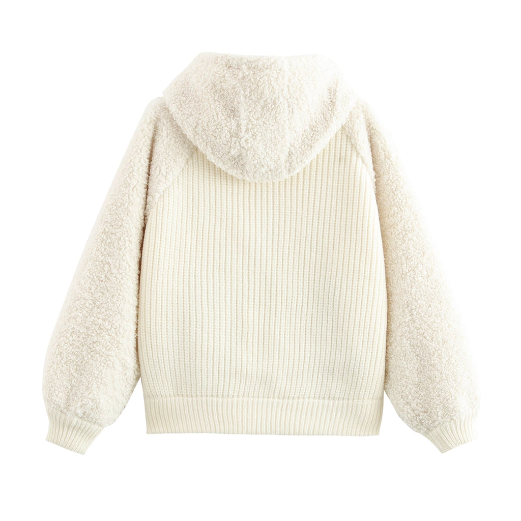 Hooded Zipped Cardigan Sweater