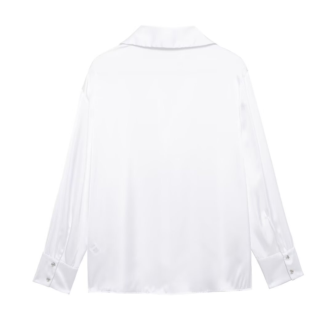 Solid Silk Satin Blouse