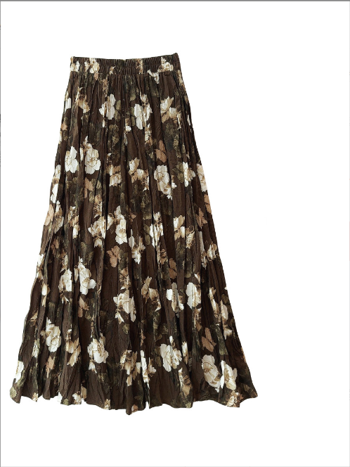 Camellia Retro Pleated Skirt