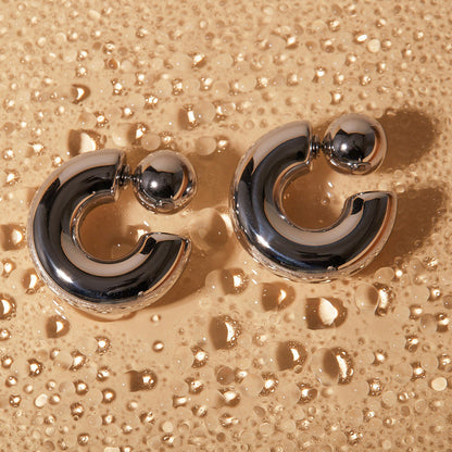 C Shaped Titanium Steel Earrings Women