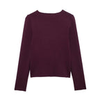 V neck Golden Button Short Knitted Top