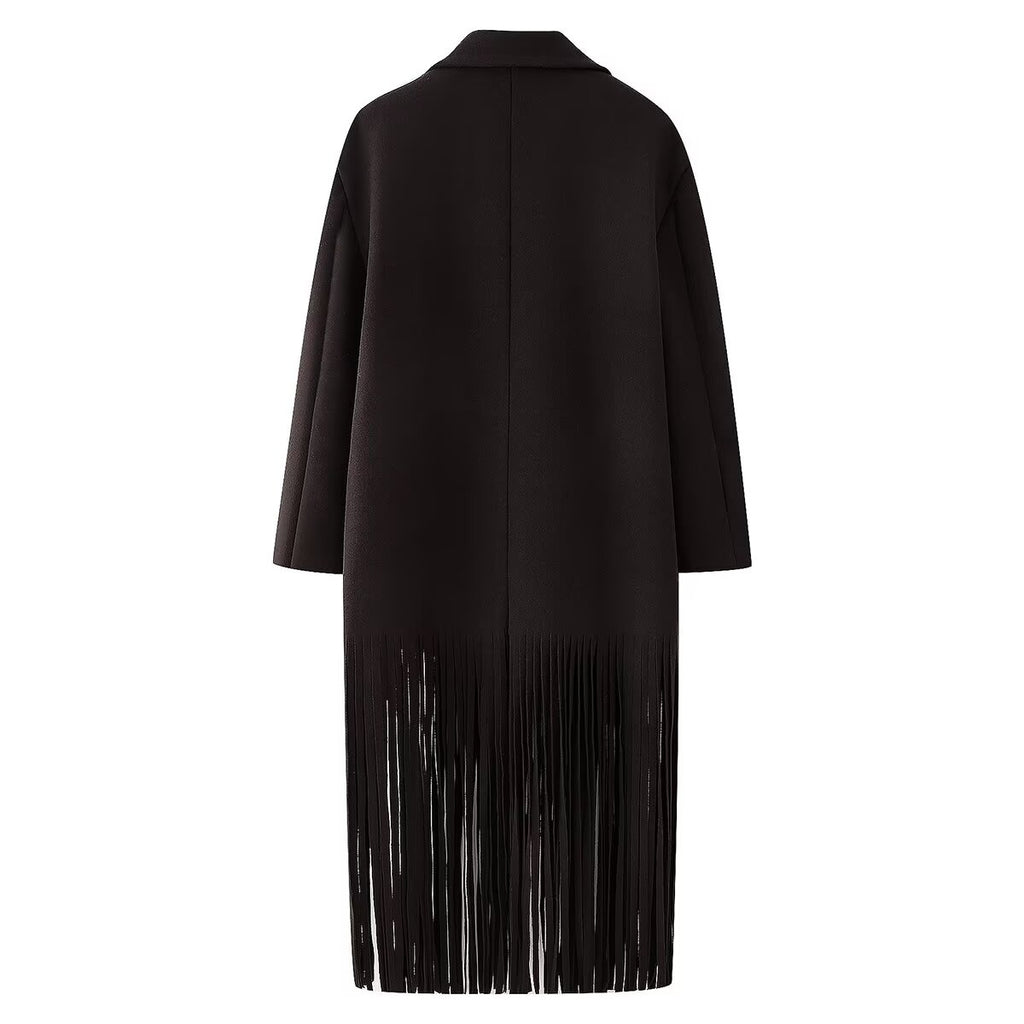Casual Tassel Long Woolen Coat