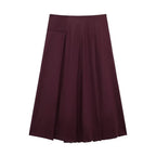 French Pleated Midi Skirt