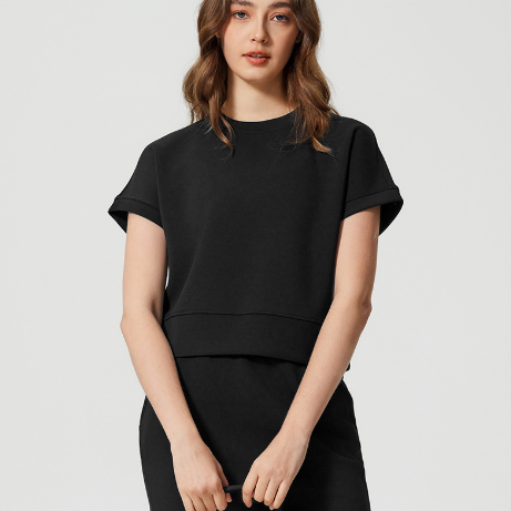 Summer round Neck Loose Running Sports Short Sleeve Women Short Drop-Shoulder Sleeve Fitness Yoga Wear T shirt
