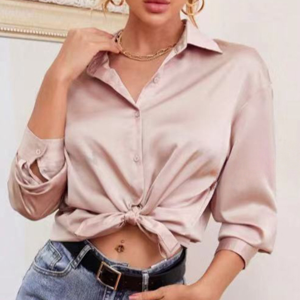 Satin Comfort Casual Sleeved Shirt