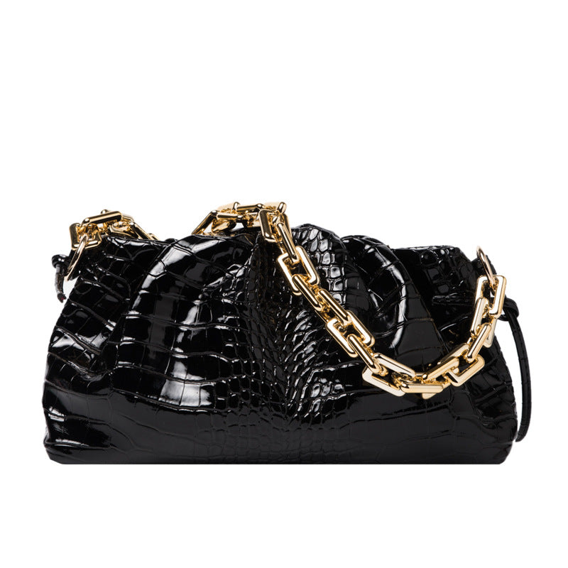 Thick Chain Cloud Animal Print Bag