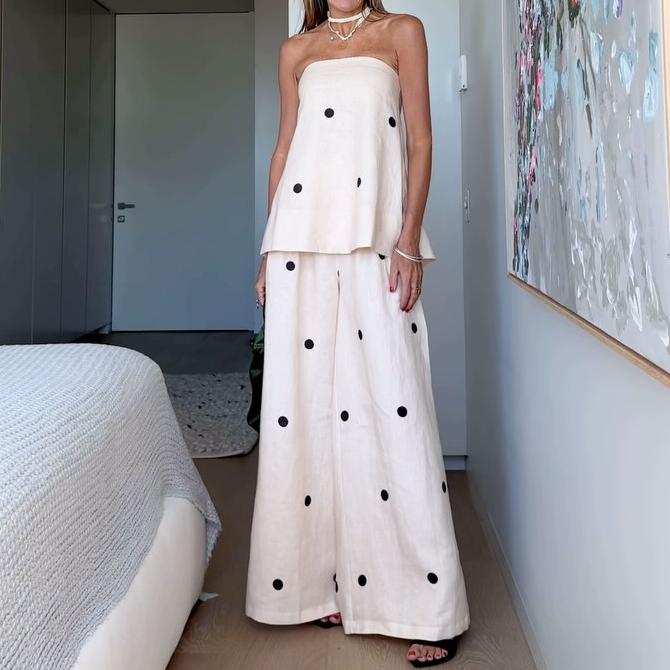 Polka Dot Printed Two Piece Sets