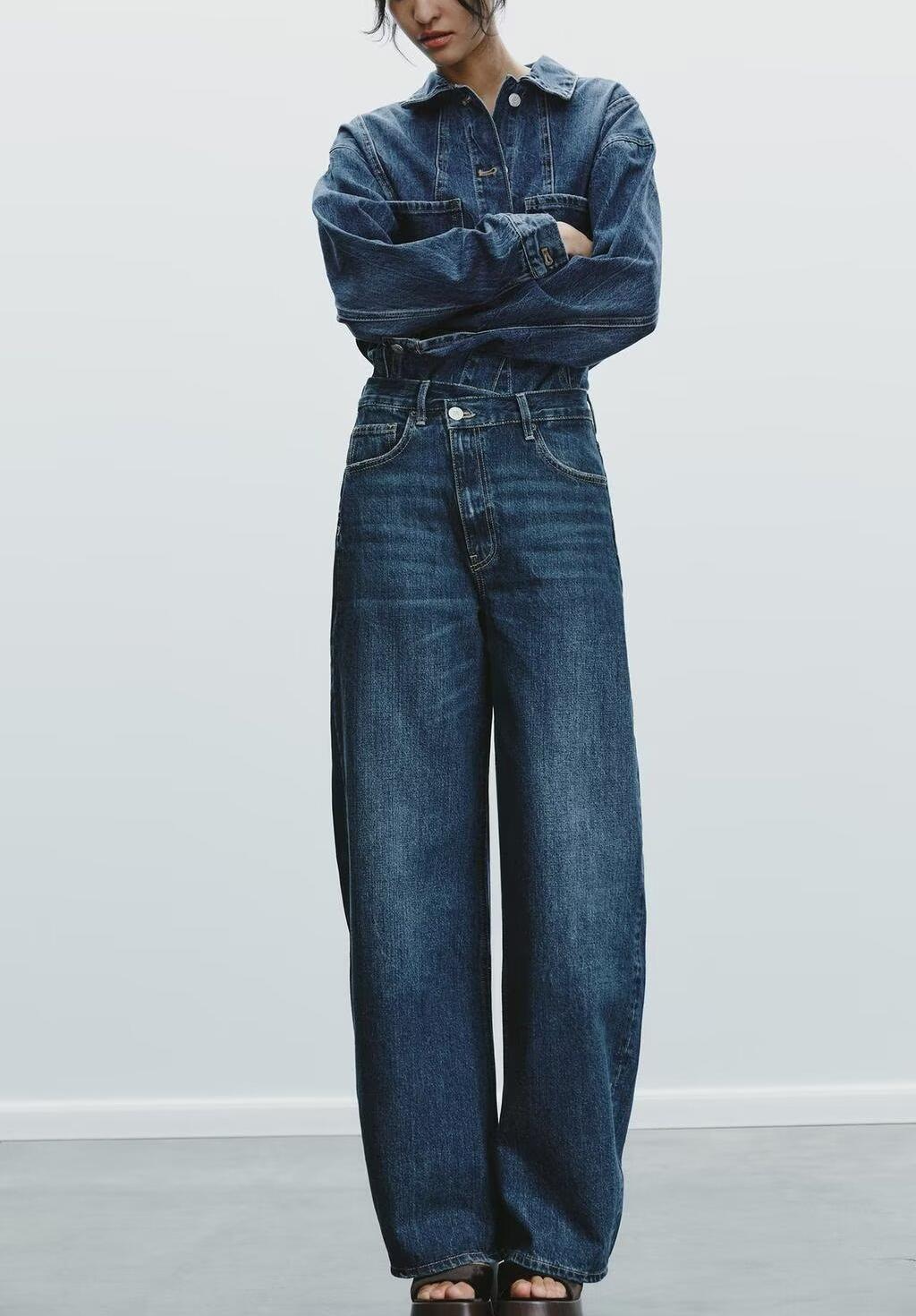 Casual Denim Shacket Pants Sets
