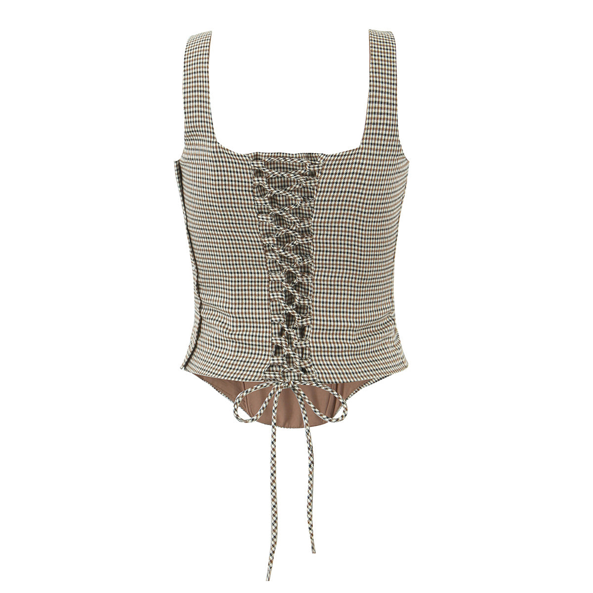 Houndstooth Girdle Style Vest