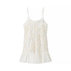 Three Dimensional Floral Chiffon Patchwork Sling Dress