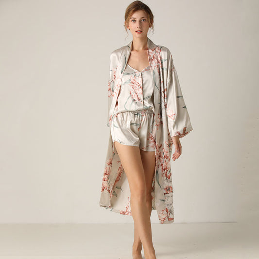 Floral Satin Pajamas