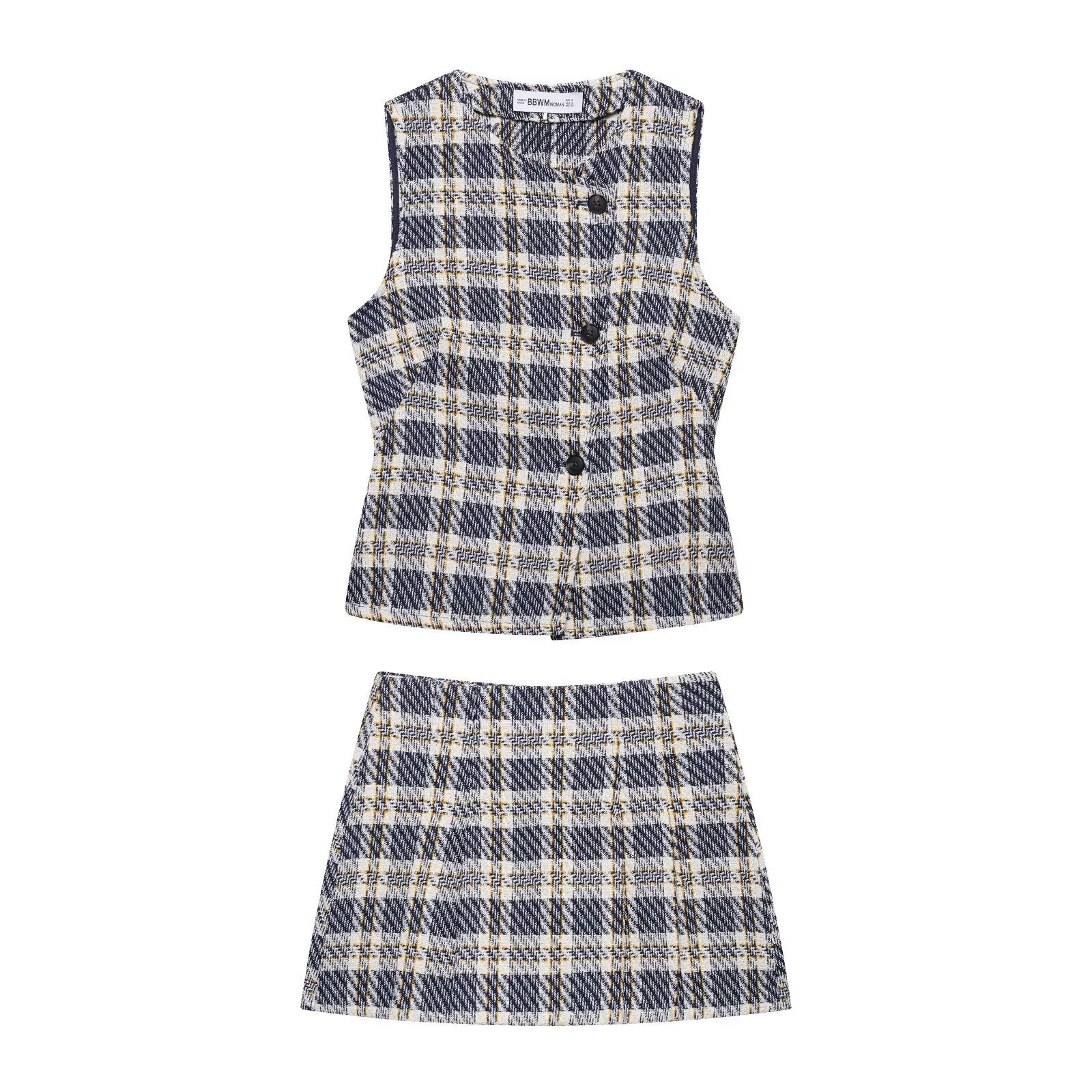 Popular Plaid Matching Vest