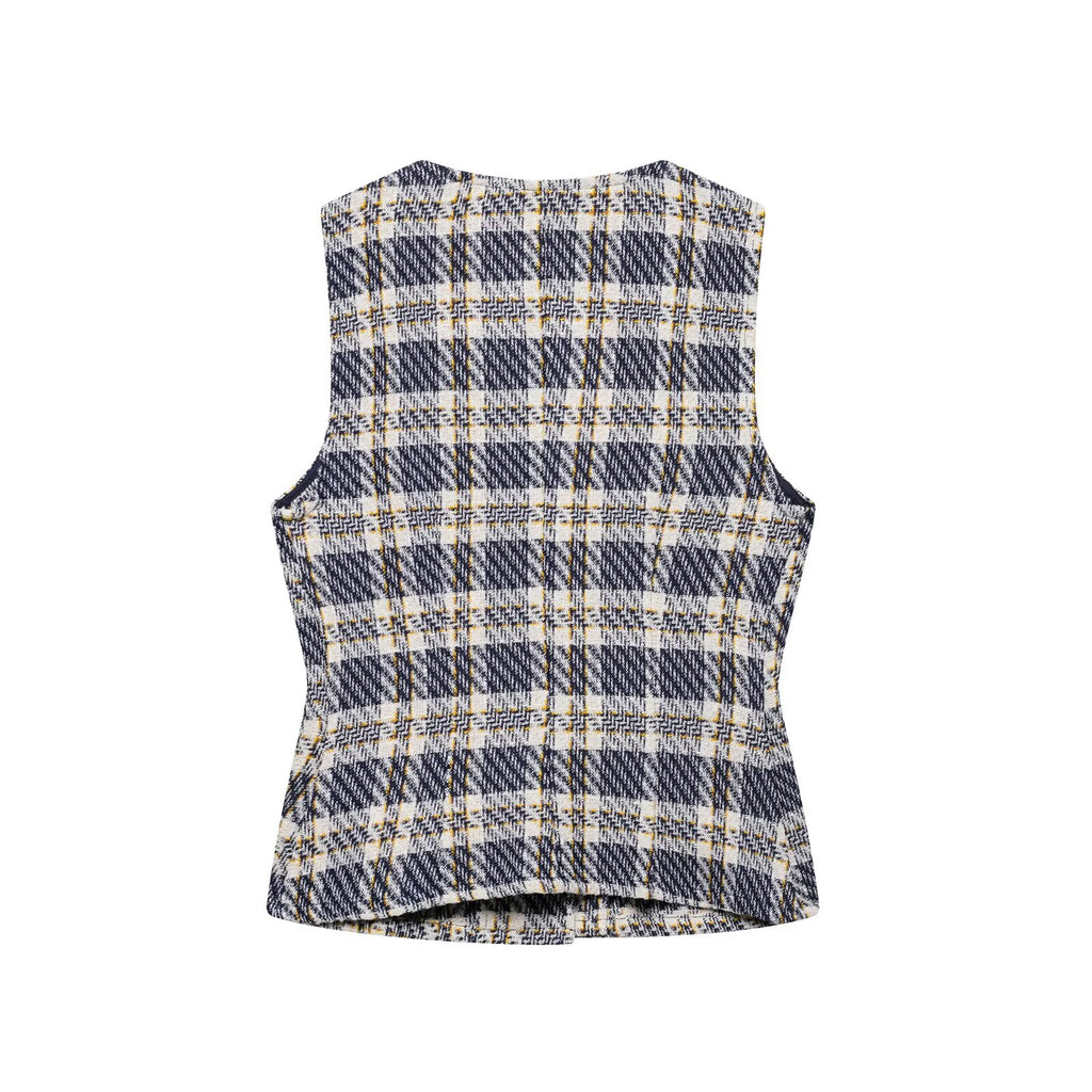 Popular Plaid Matching Vest