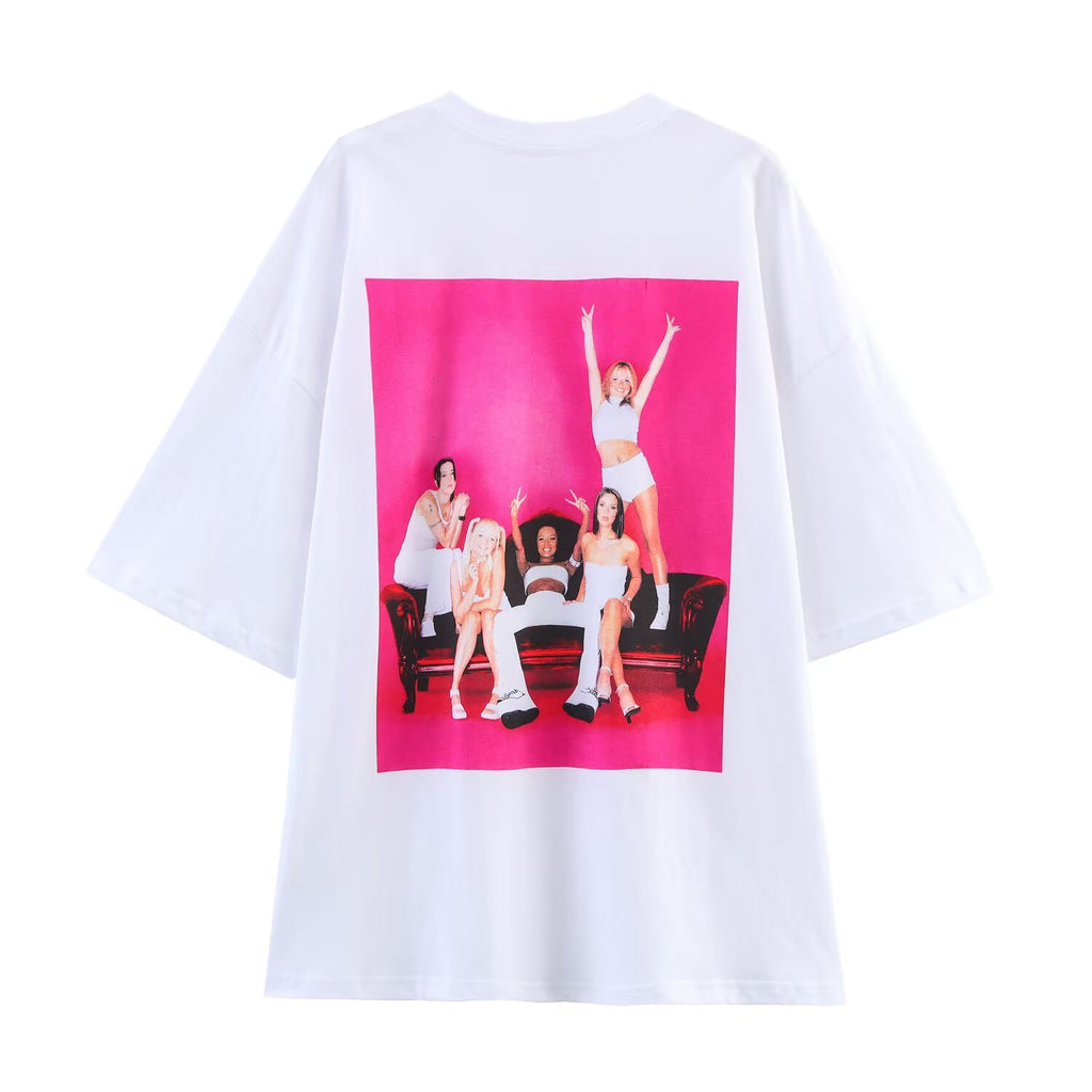 Casual round Neck Loose Half Sleeve Printed T shirt