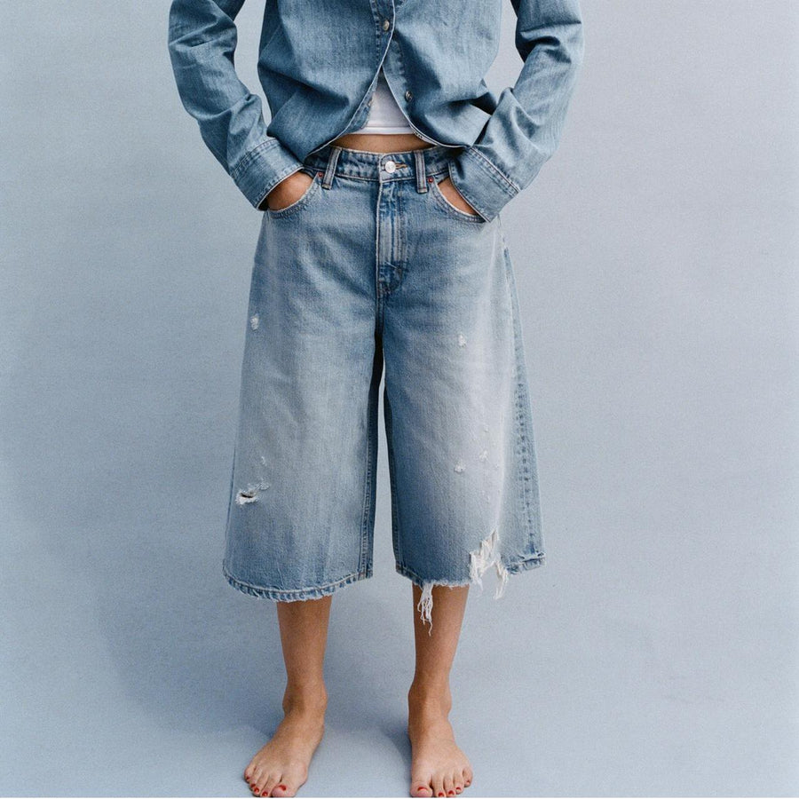 Wide KK Jean Shorts