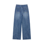 Heavy Retro Industry Gold Rivet Denim Jeans