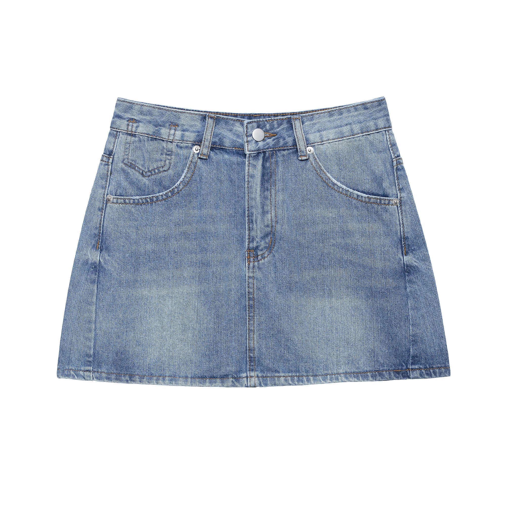 Loose A line High Denim Mini Skirt