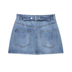 Loose A line High Denim Mini Skirt