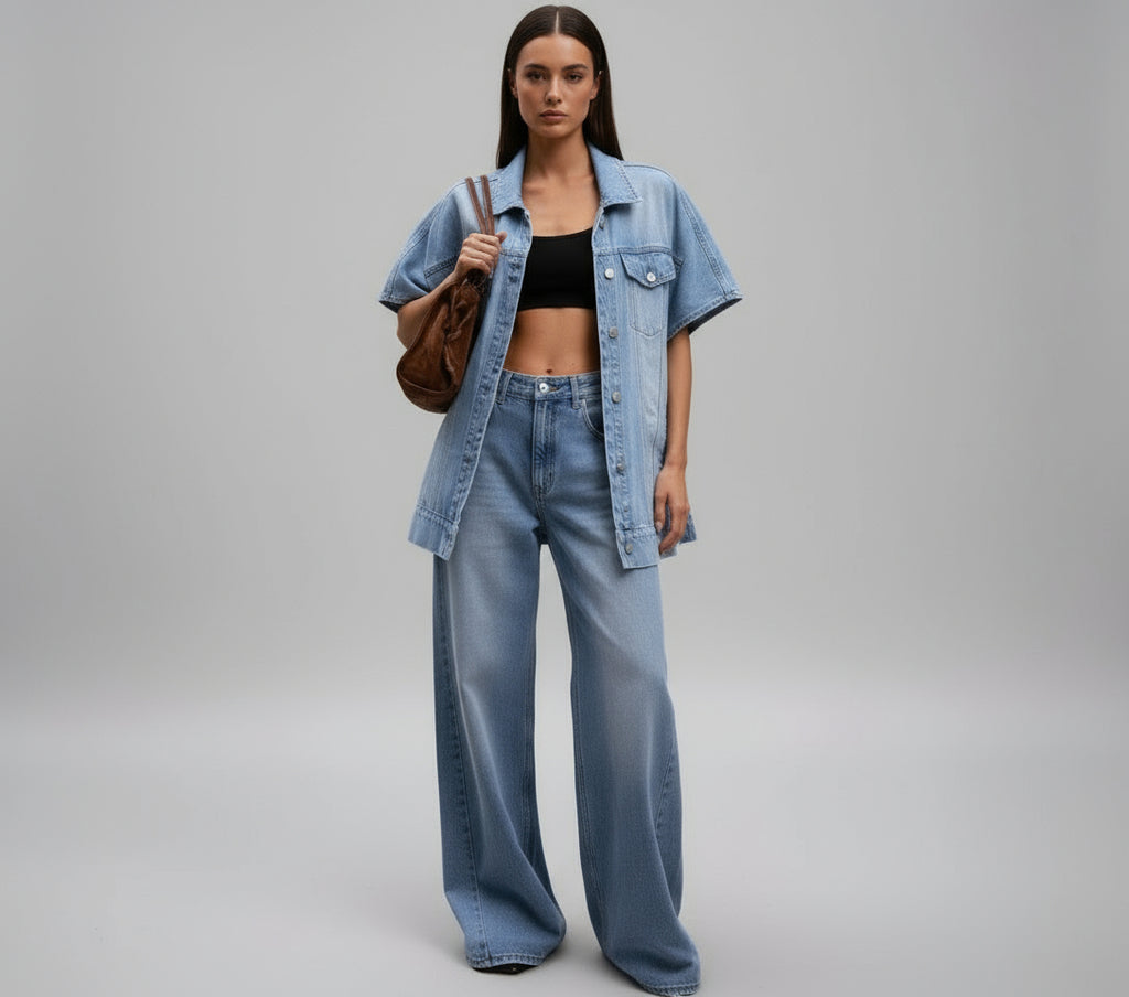 Street Hipster Denim Vest & Hipster Jeans Suit