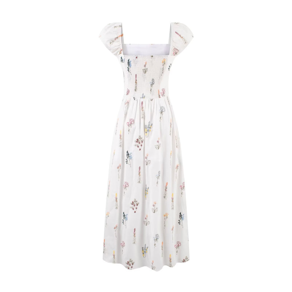 Chic Puff Sleeve Floral Dress