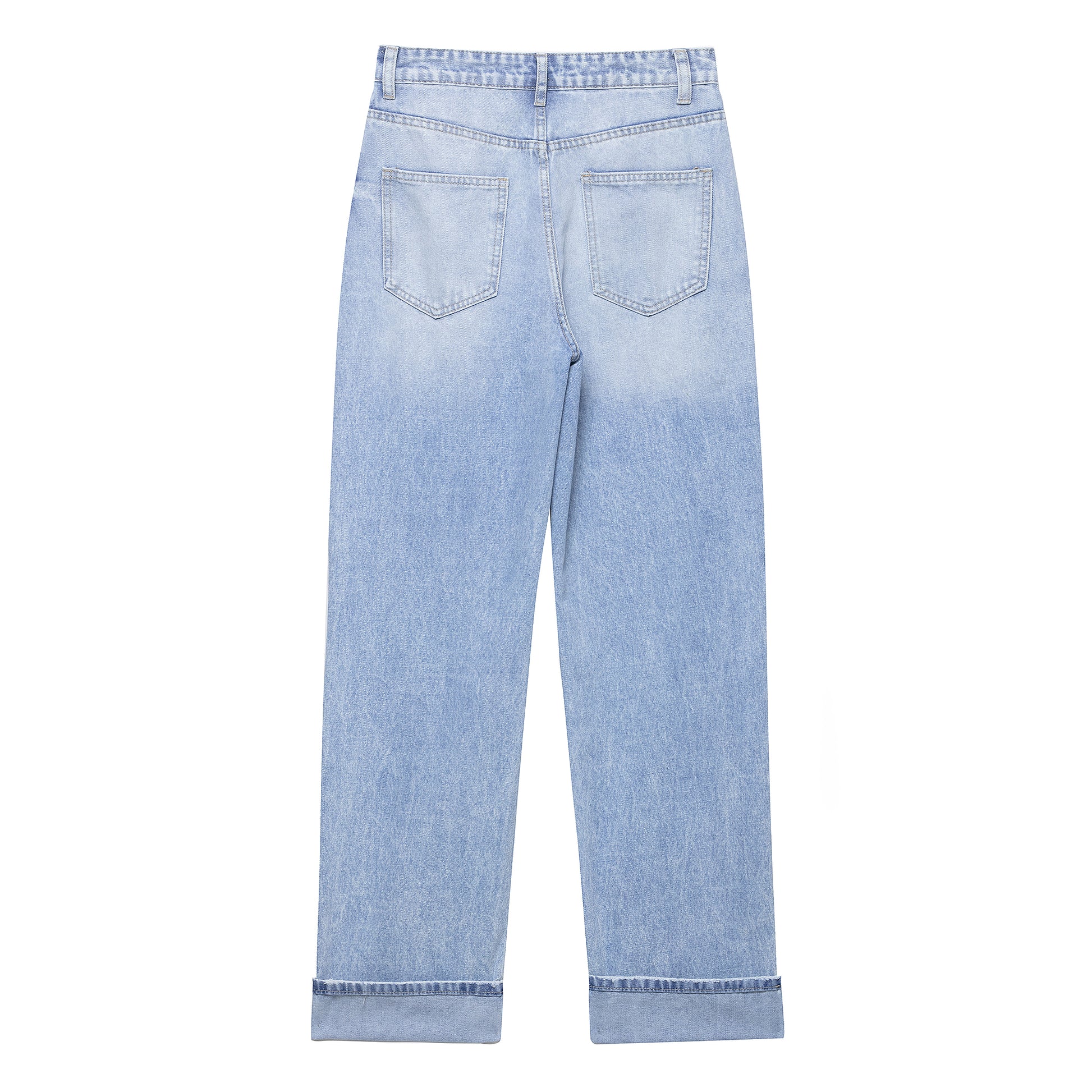 Double Breasted Straight Ankle Jeans