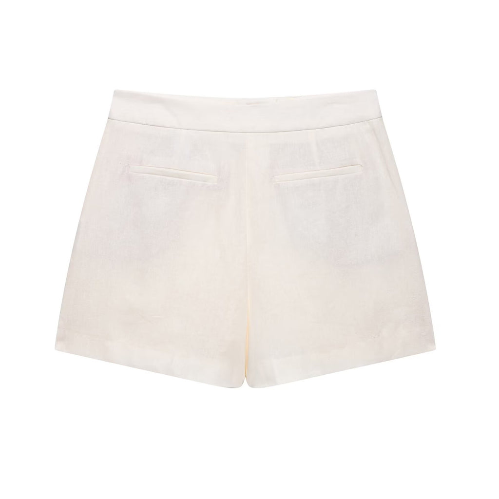 Double-Breasted Button Vest & Shorts Two-Piece Set