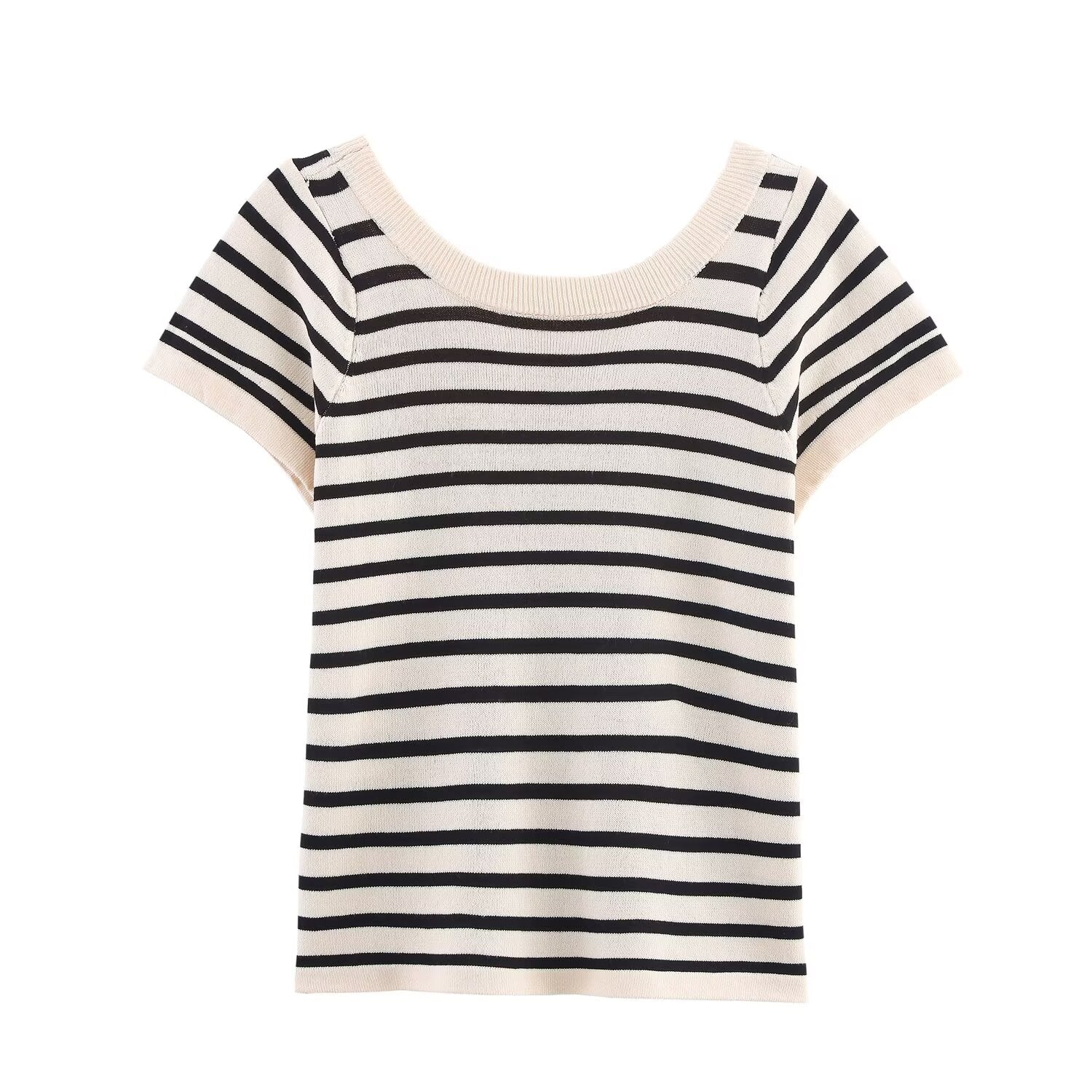 Simple Striped Knitted Sweater Top