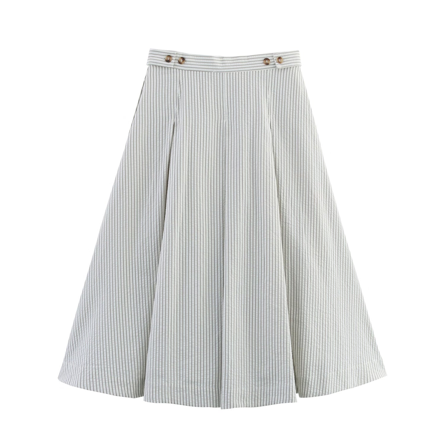 Simple Stripe Pleat Skirt