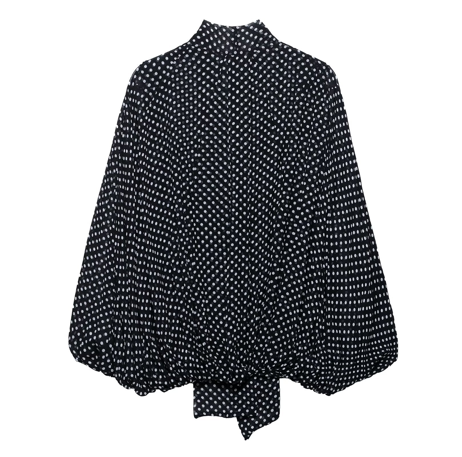 Vintage Bow Polka Dot Cape Shirt