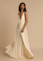 Deep V Plunge Spaghetti strapped Maxi Dress