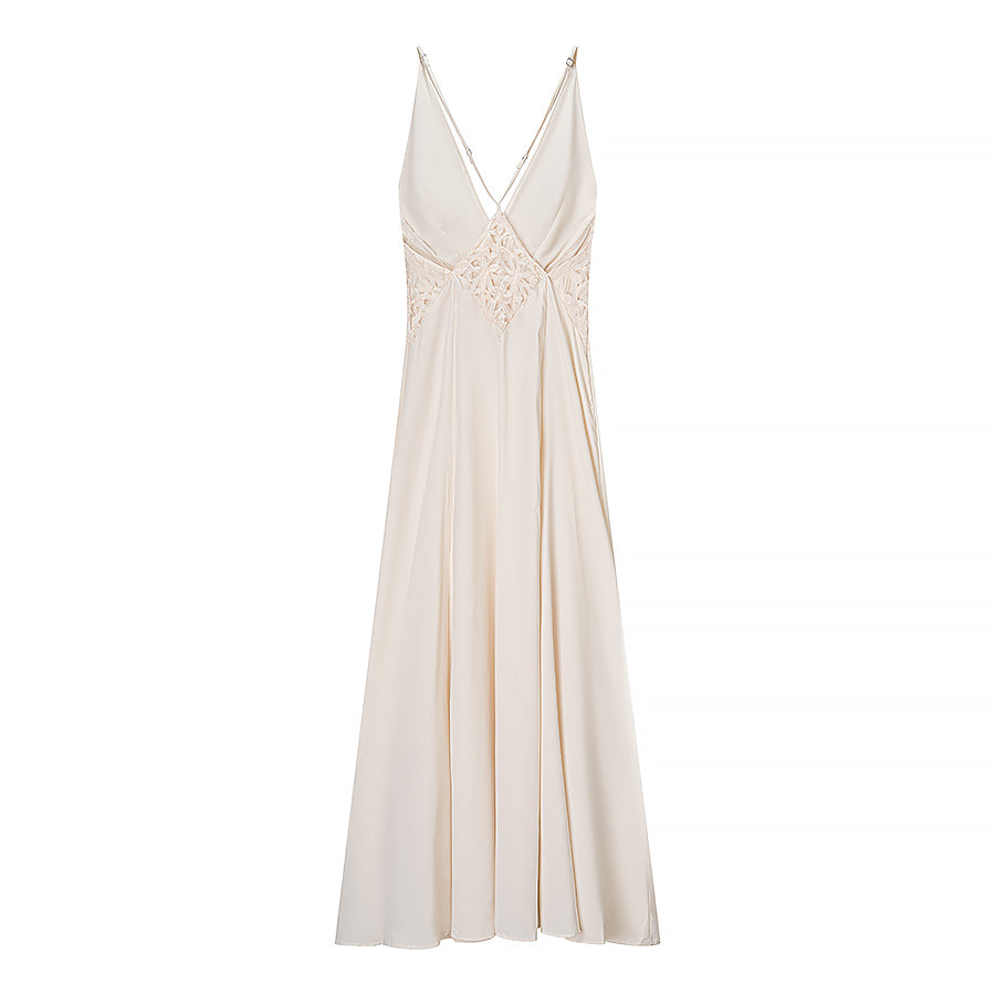 Deep V Plunge Spaghetti strapped Maxi Dress
