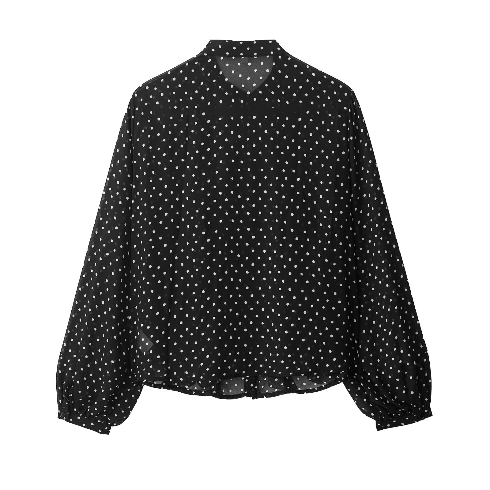 All Match Laminated Decoration Polka Dot Shirt