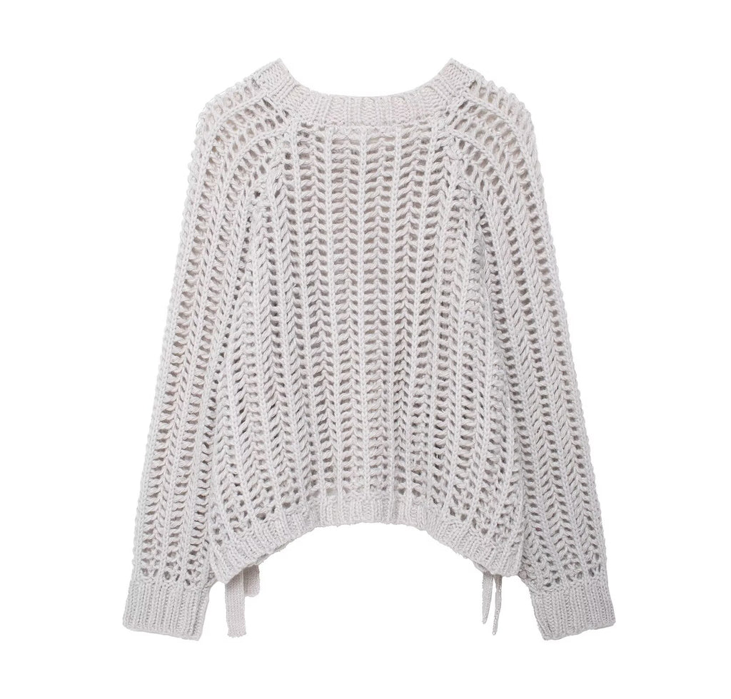 Casual Knitted Side Thick Needle Top