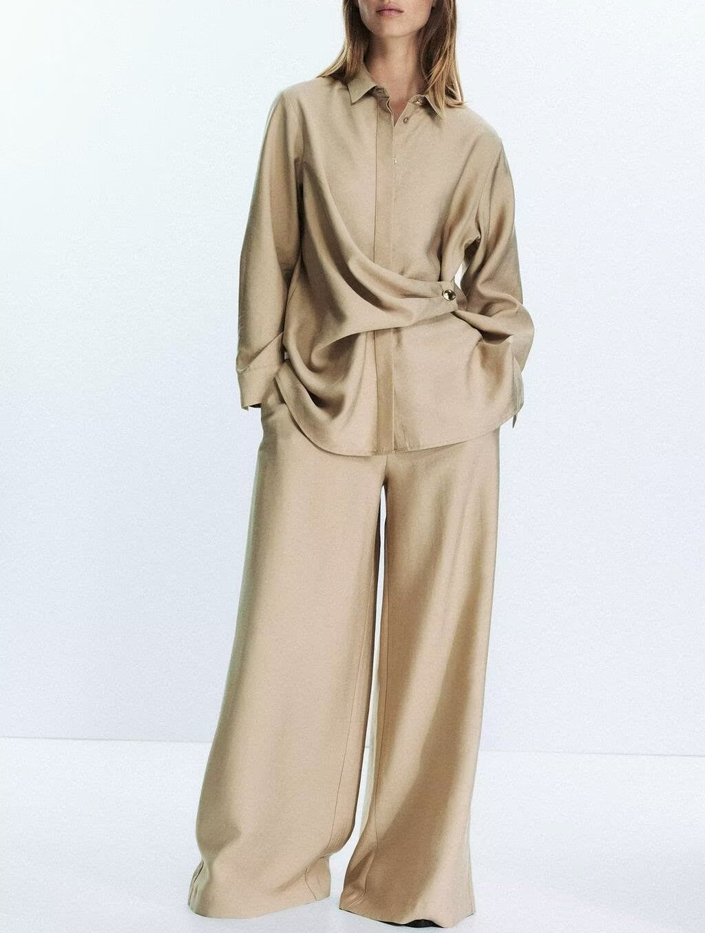 Gold Button Double Breasted Loungewear Set