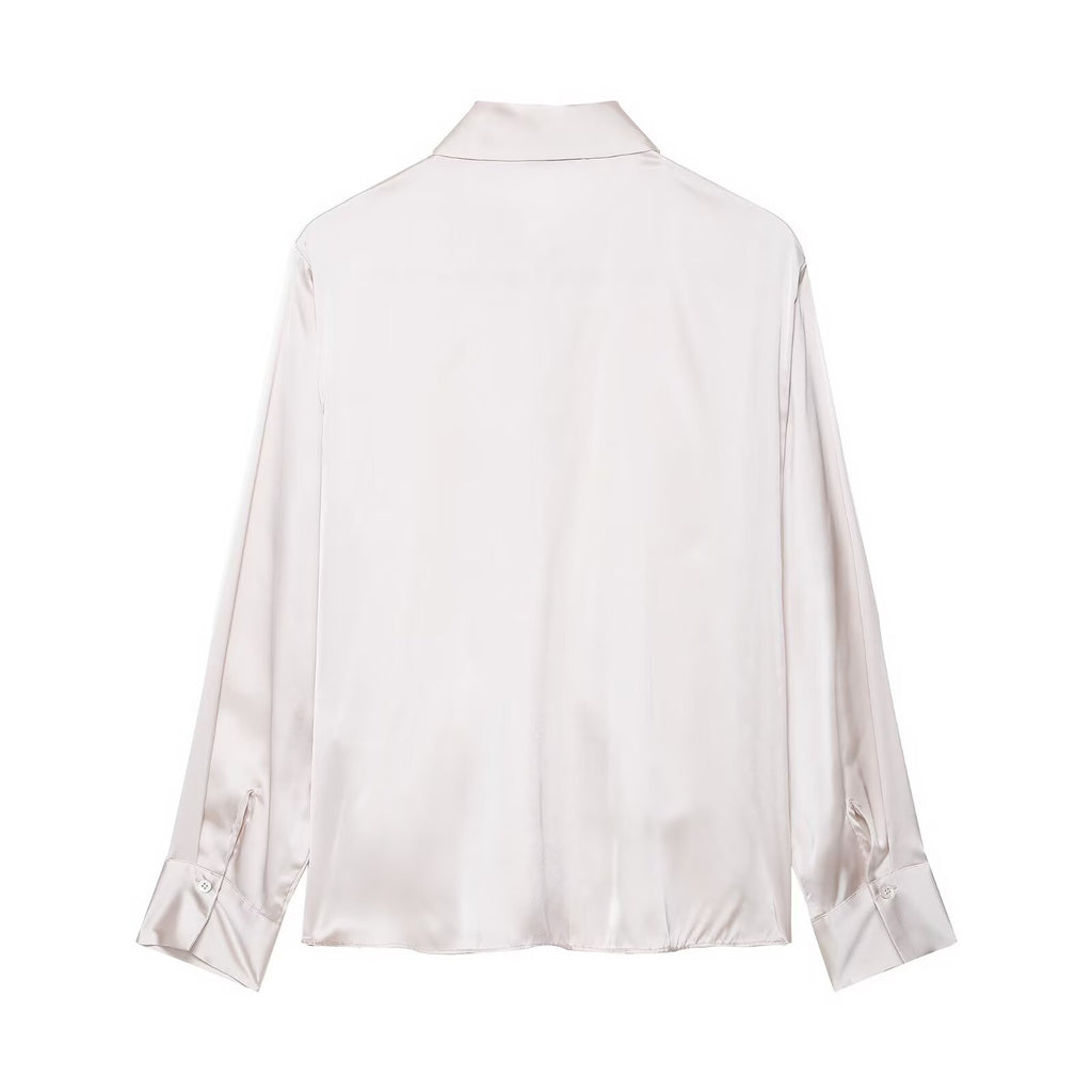 Bow Tie Texture Drape Shirt