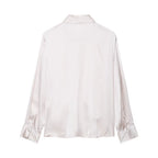 Bow Tie Texture Drape Shirt