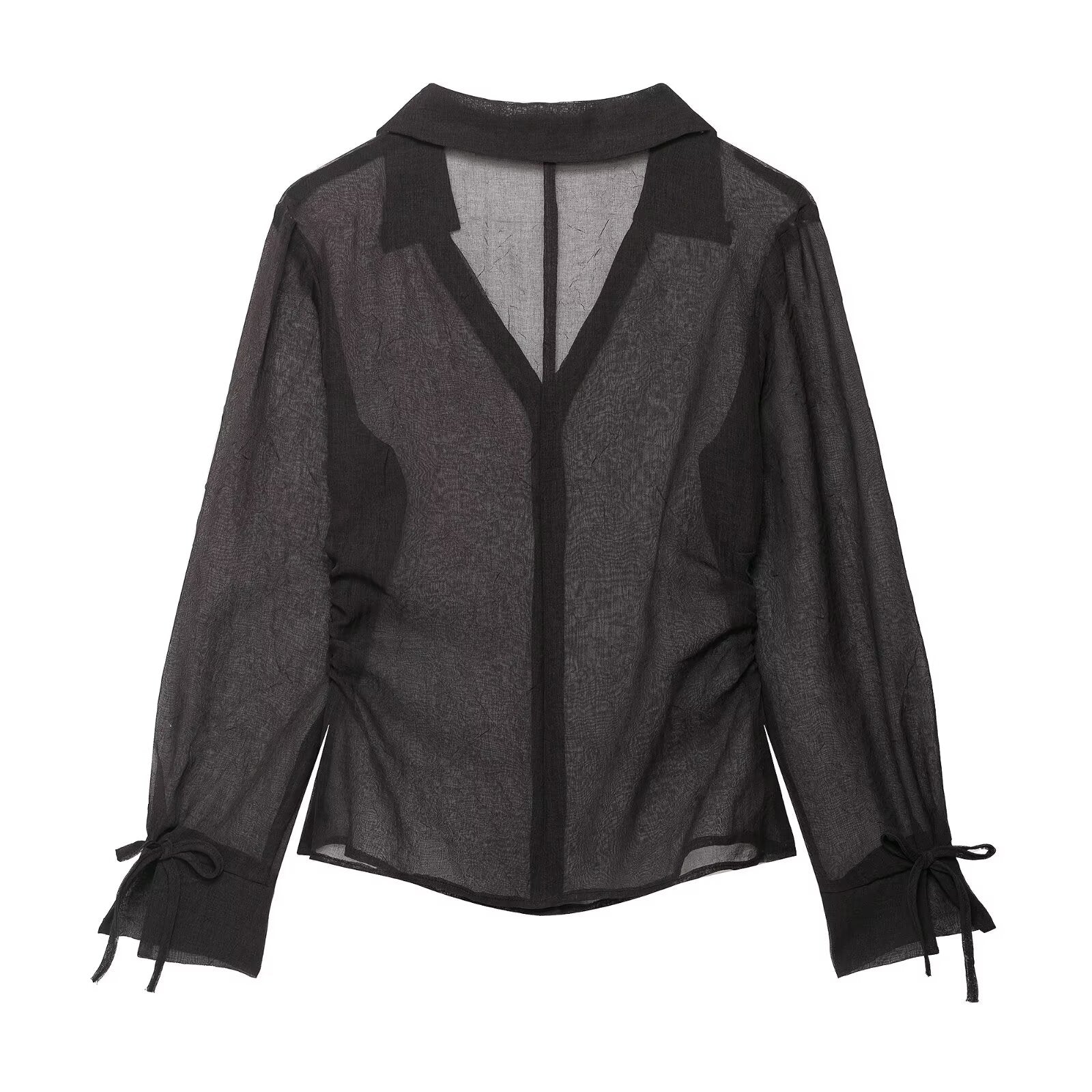 Buttoned Sheer Blouse