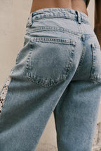 The Botanica — Crochet & Floral Embroidery Wide Leg Jeans