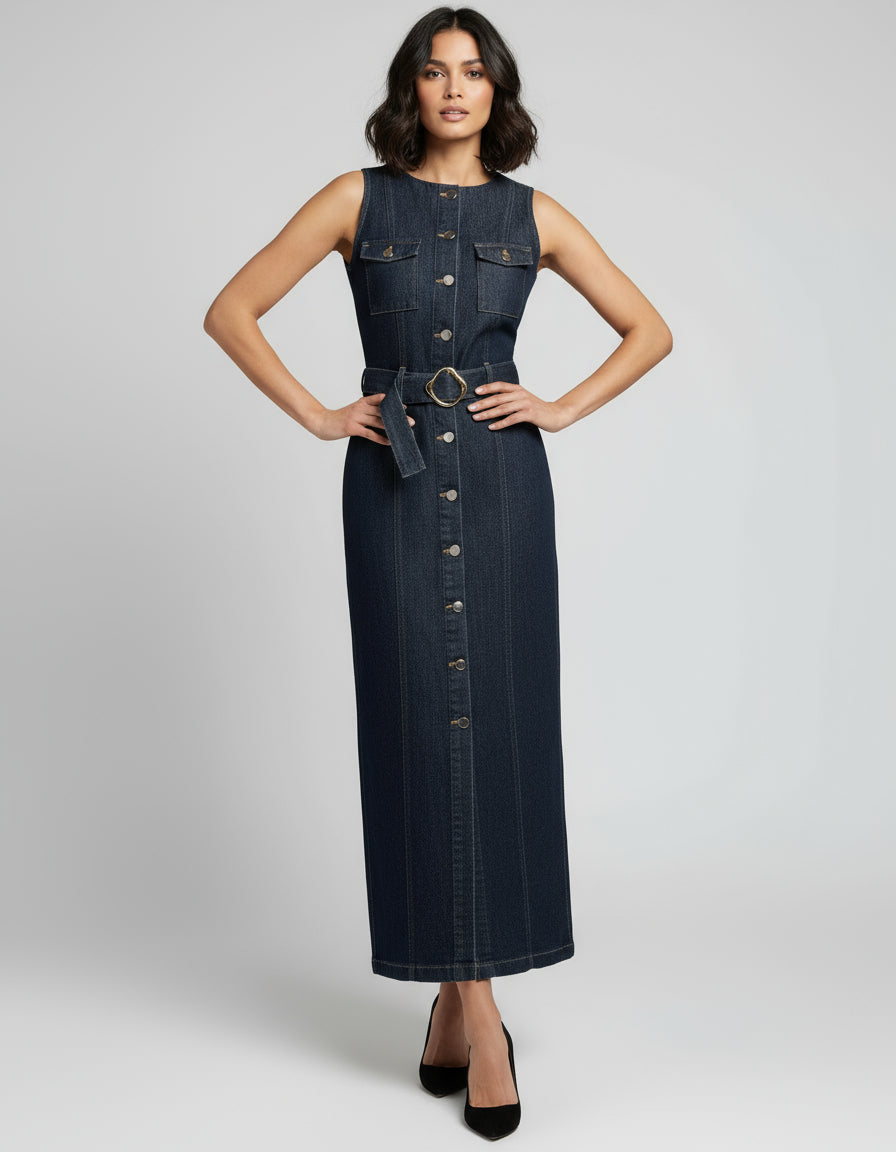 Wear Wild with Belt Denim Dress