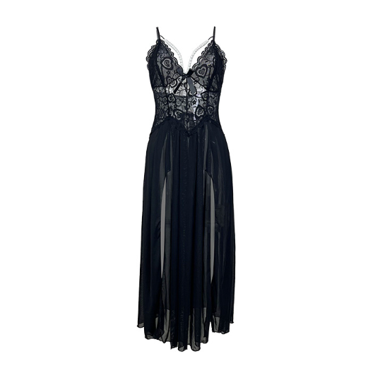 Lace  Backless Pearl Cami Nightdress