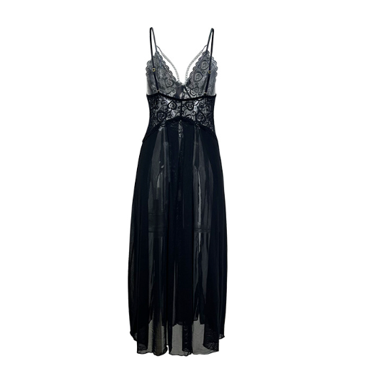 Lace  Backless Pearl Cami Nightdress