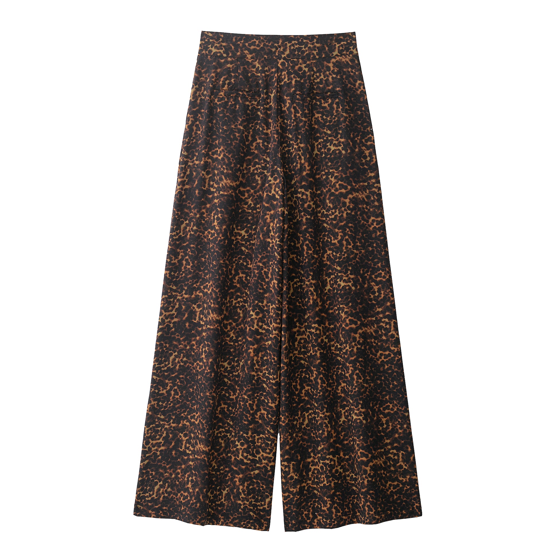 Casual Animal Print Wide Leg Pants