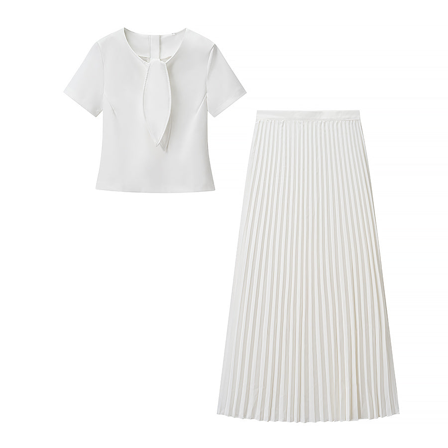 Graceful Pleated Skirt Set